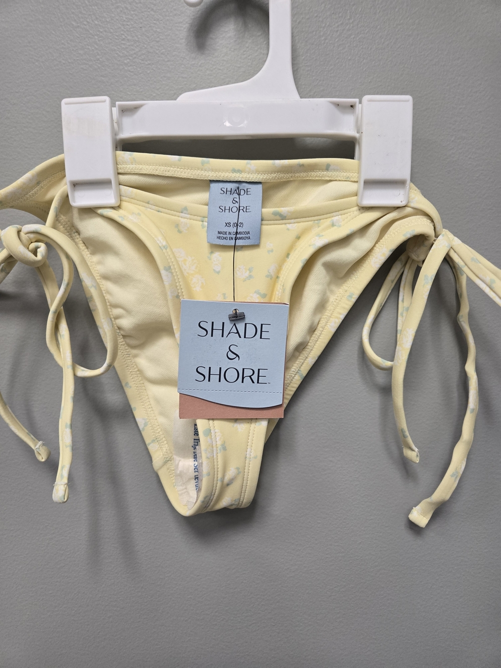 Shade & Shore XS Yellow Tie-Side Bikini Bottoms